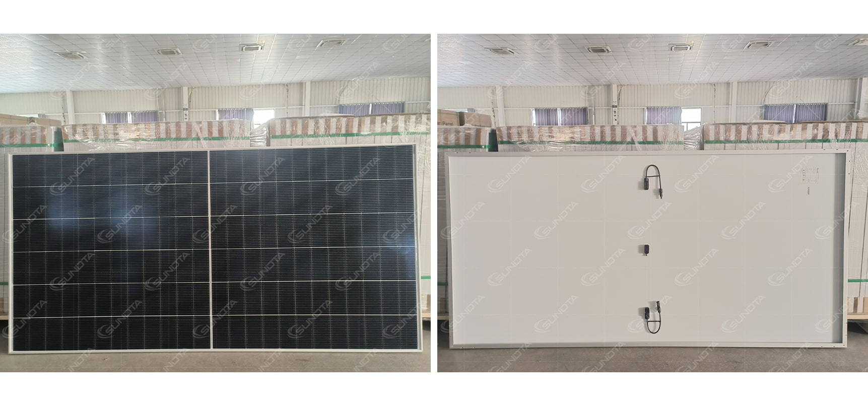 SUNDTA-N-Typ-585-W-Solarmodule sind bereit für die Verpackung und den Versand.